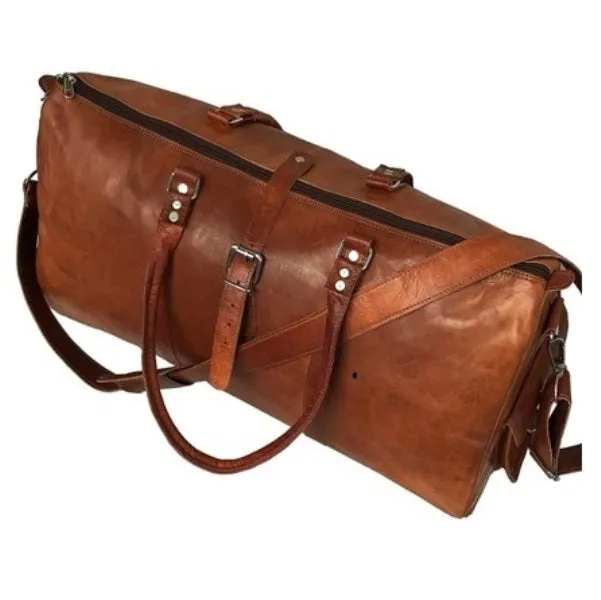 Classy Leather Duffle Gym Overnight Bag