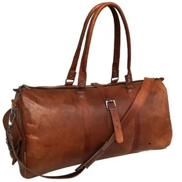 Classy Leather Duffle Gym Overnight Bag