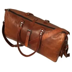 Classy Leather Duffle Gym Overnight Bag