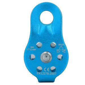 Climbing Pulley, 26KN Aluminium Alloy Heavy Duty Single Swivel Rope Pulley Block Pulley for 12mm Rope Climbing (Blue)