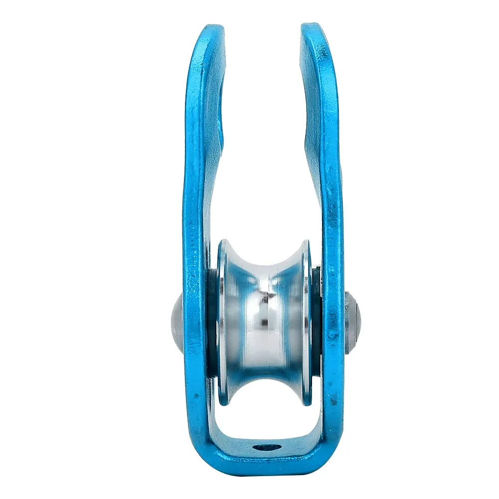 Climbing Pulley, 26KN Aluminium Alloy Heavy Duty Single Swivel Rope Pulley Block Pulley for 12mm Rope Climbing (Blue)