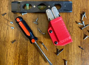 Clip & Carry Kydex Sheath: Leatherman Super Tool 300 - Red Carbon Fibre