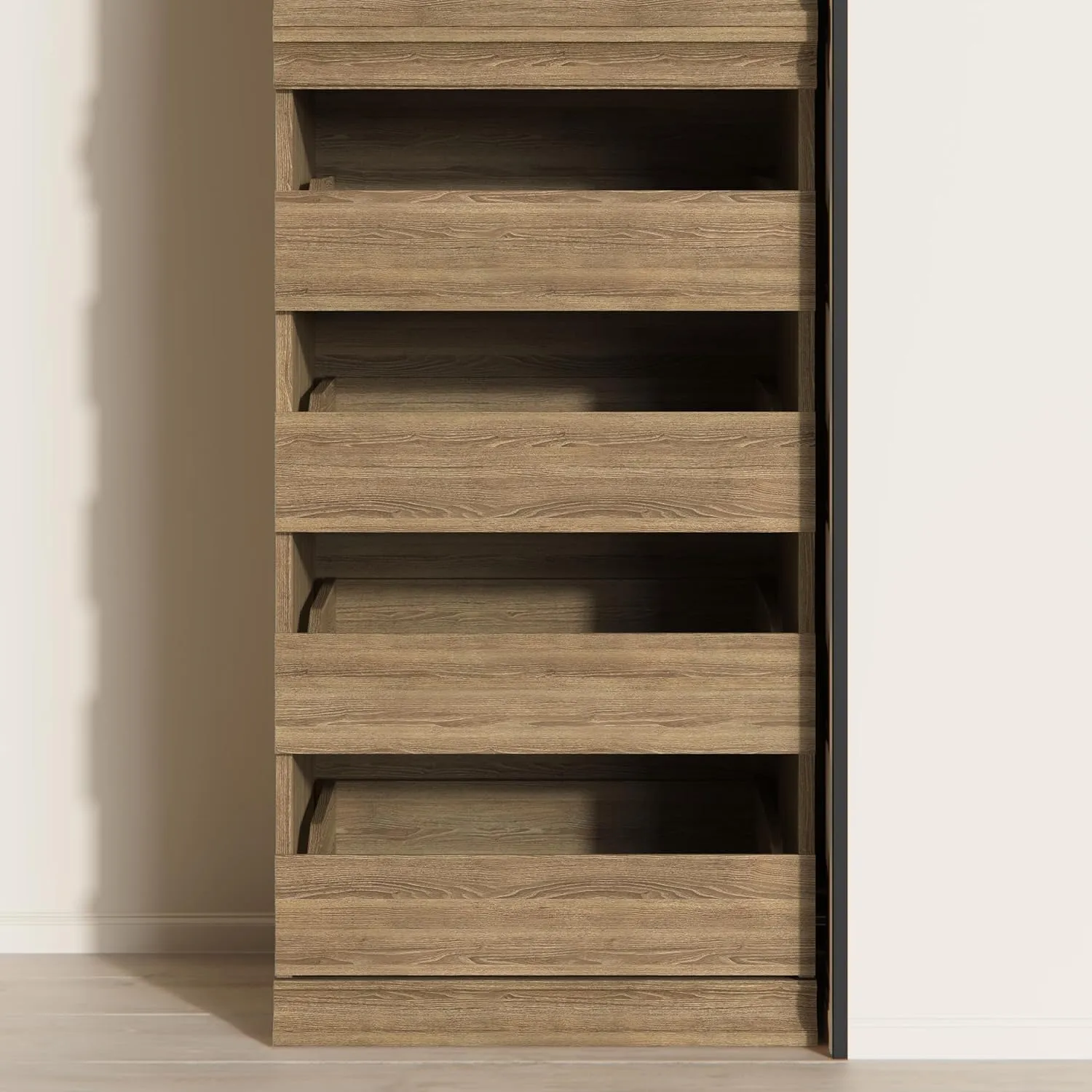 ClosetMaid Modular Storage Unit with 4 Drawers, Wood Closet Organizer, Stacking, Full Backer, Storage, Decorative Trim, Sand