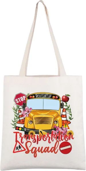CMNIM School Bus Driver Gift Transportation Squad School Bus Tote Bag Appreciation Gifts for Busdriver Rollin Rolling Handbag