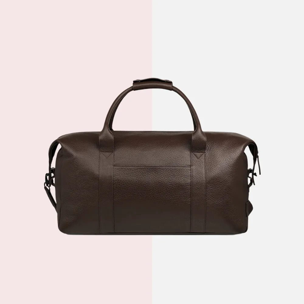 Cocoa Luxe Leather Duffle Bag