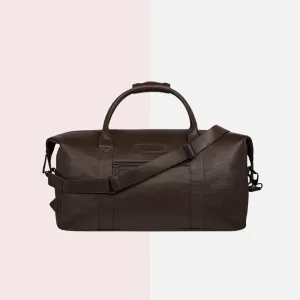 Cocoa Luxe Leather Duffle Bag
