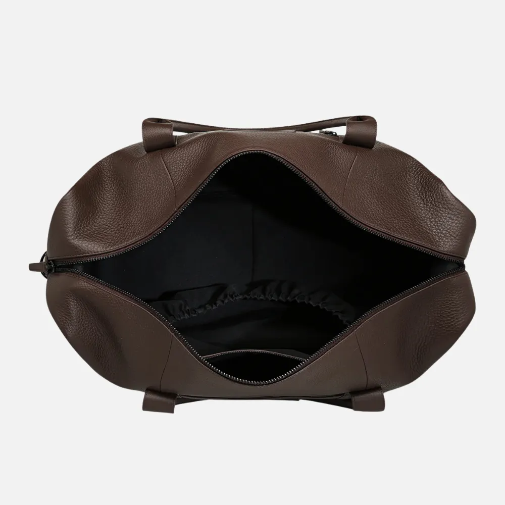 Cocoa Luxe Leather Duffle Bag