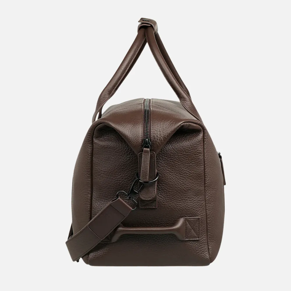 Cocoa Luxe Leather Duffle Bag