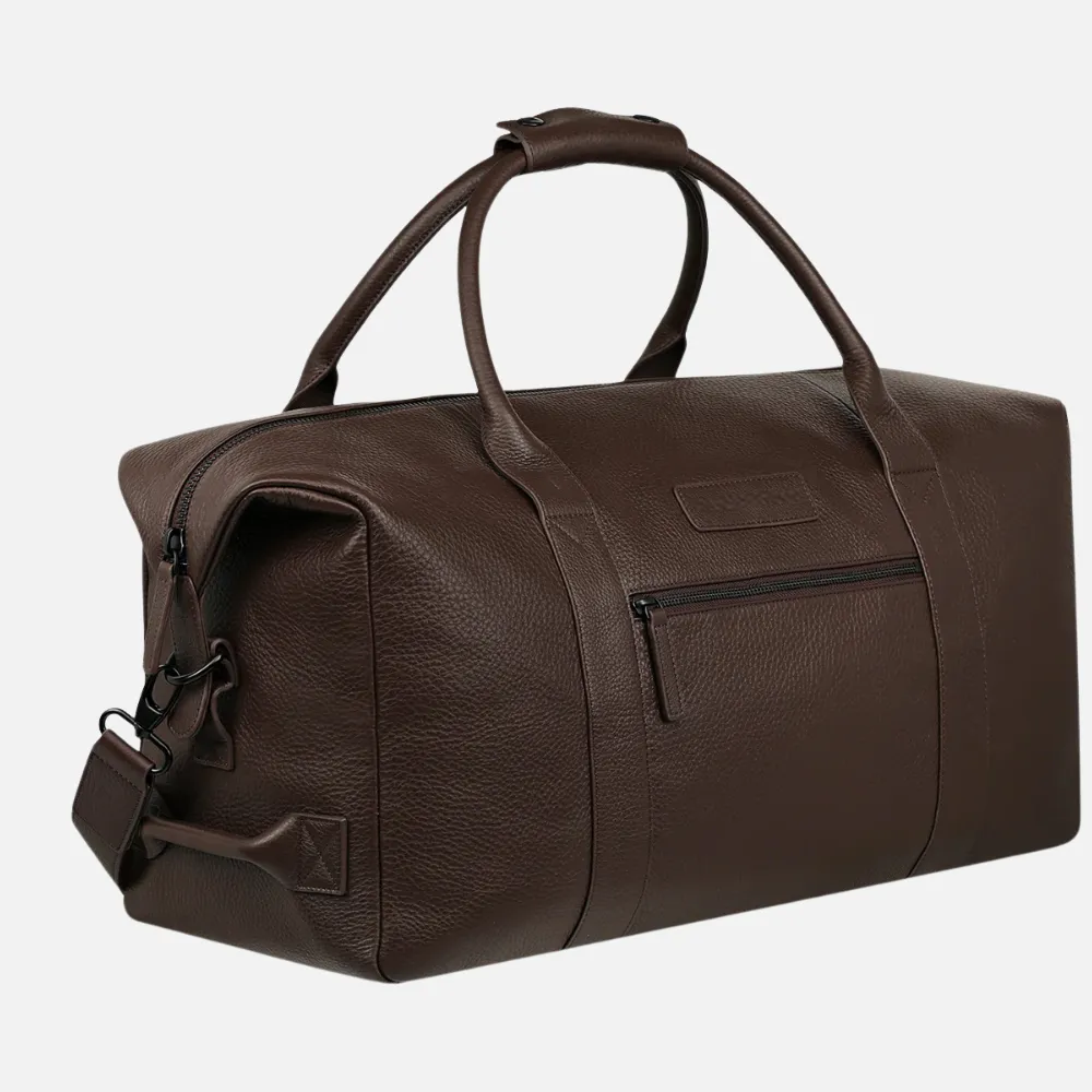 Cocoa Luxe Leather Duffle Bag