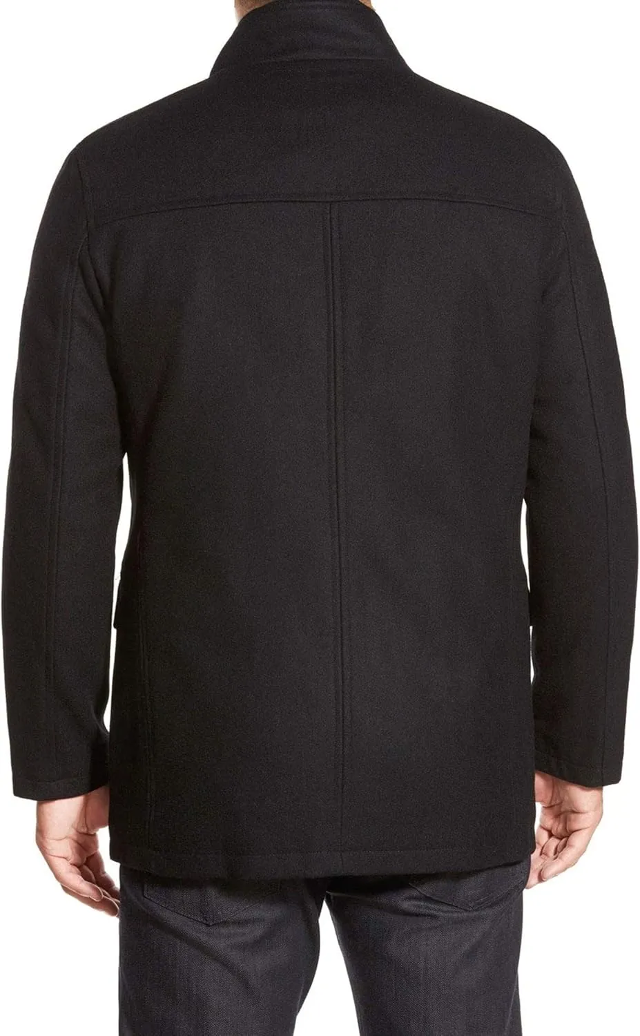 Cole Haan Men's Wool Melton Coat with Nylon Bib