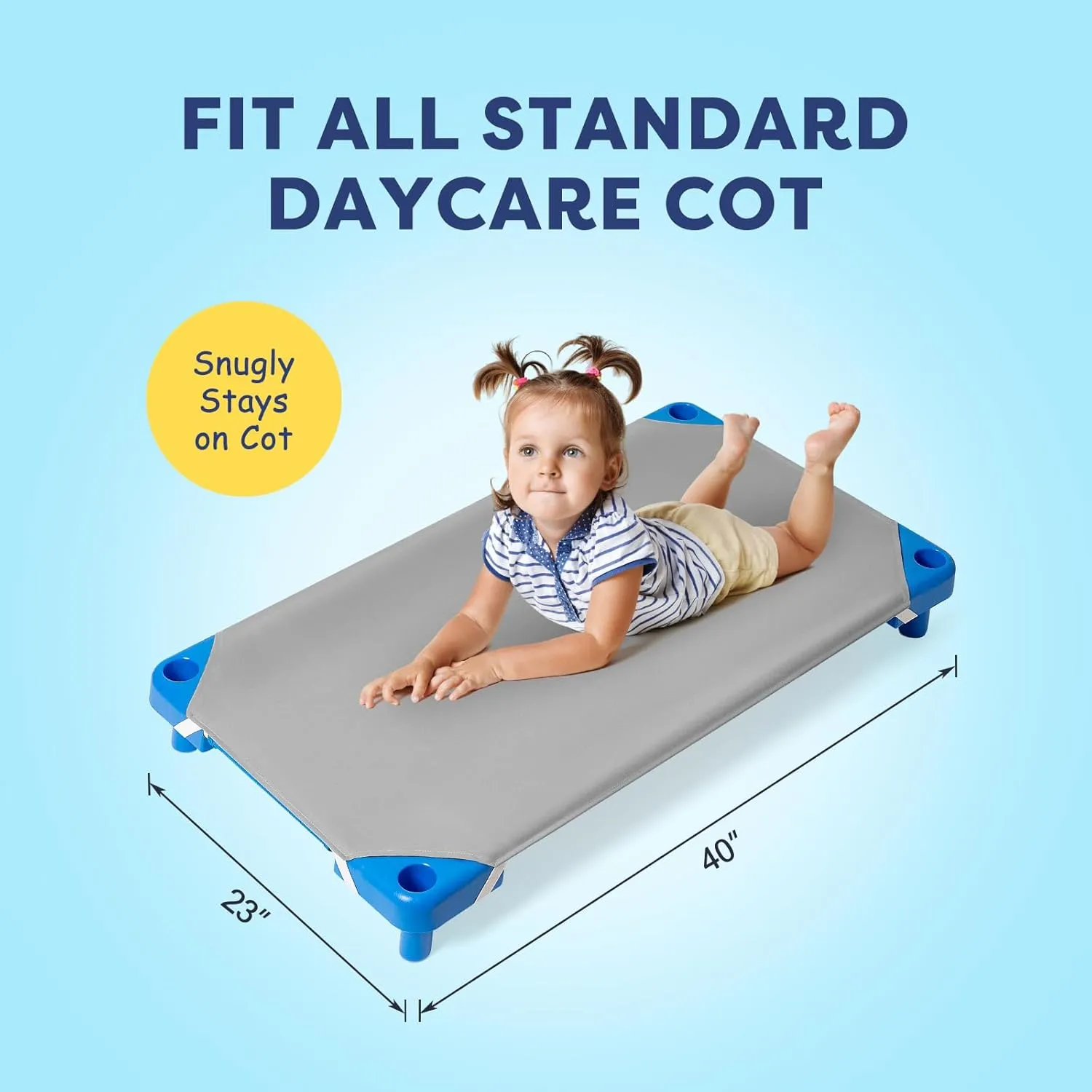 Comfyanno Cot Sheets for Daycare Toddler Size - 23" x 40" - 10 Pack Bulk - Soft & Comfortable Brushed Microfiber - Fitted Cot Sheet Cover - for Daycare/Preschool Kids, Boy/Girls Nap Time - Grey