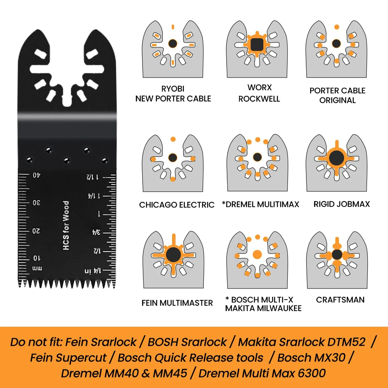 CONNOO 96 Pack Oscillating Saw Blades, Oscillating Tool Blades with Sandpaper, Multitool Bi-Metal Blades Kits for Wood Metal Plastics Quick Release Fit Dewalt Ryobi Milwaukee Rockwell Makita