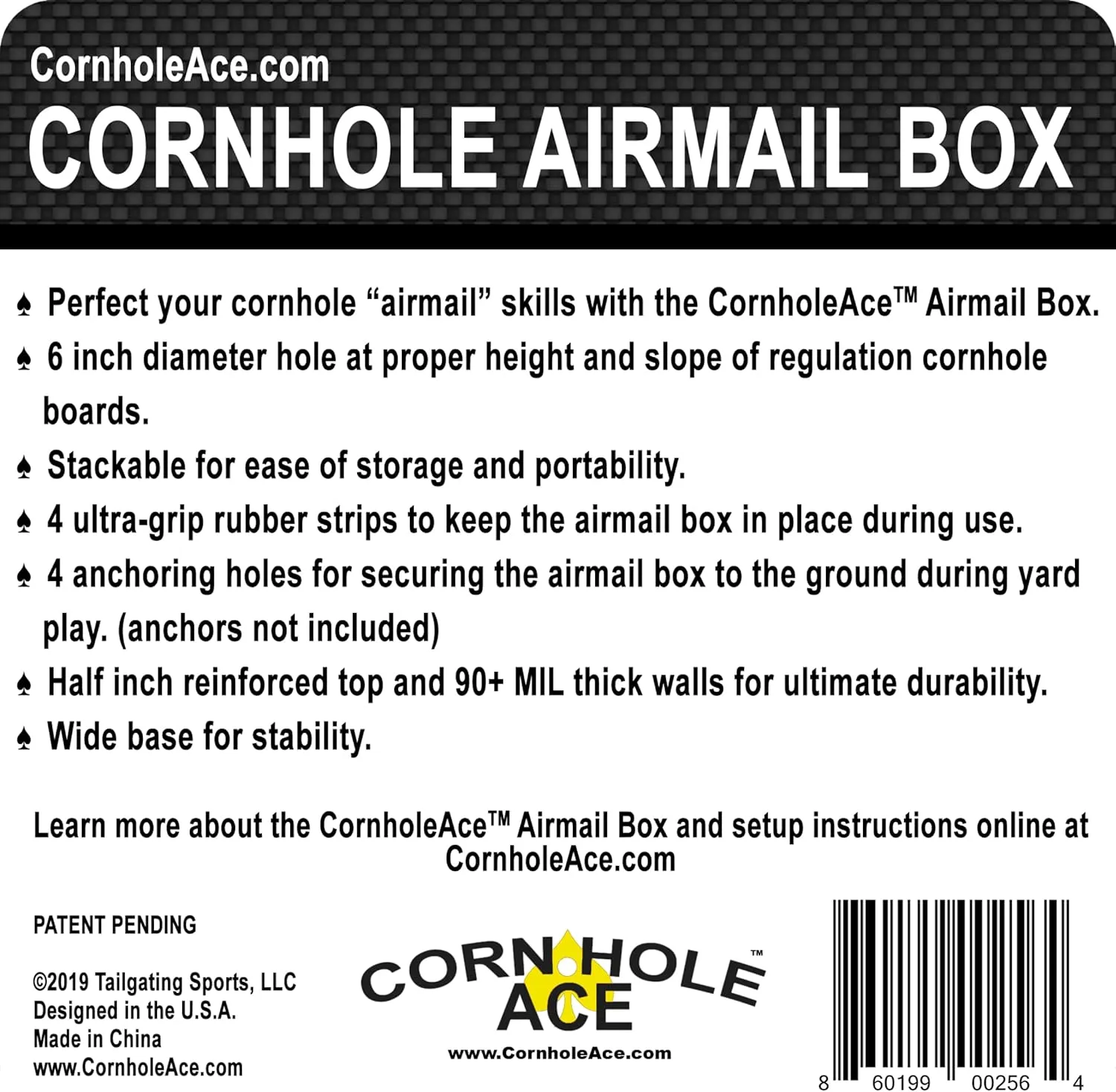 Cornhole Airmail Box Bag Pong - 12 Airmail Boxes - The Ultimate Cornhole Bag Pong Game Play Experience