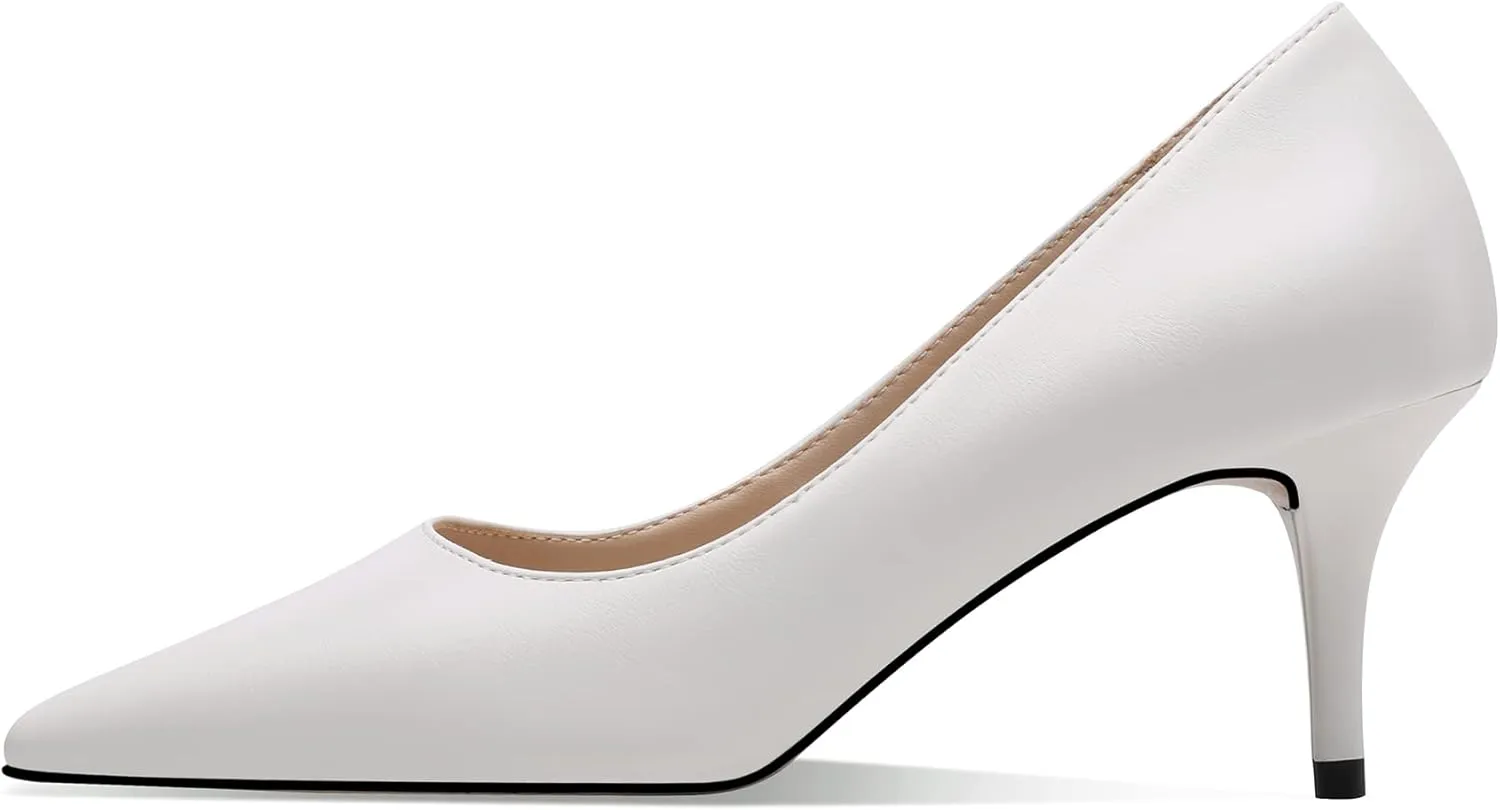 CosyFever 2.6 Inch Stiletto Pointed Toe Pumps Party Wedding Dressy Mid Heels Shoes