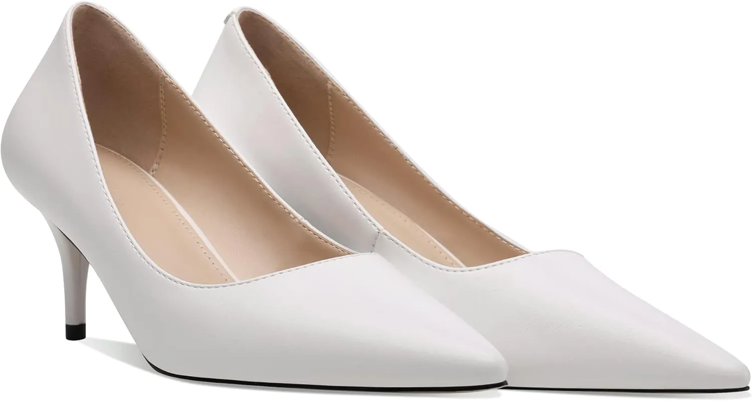 CosyFever 2.6 Inch Stiletto Pointed Toe Pumps Party Wedding Dressy Mid Heels Shoes