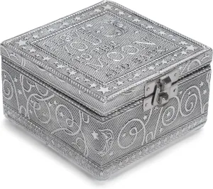 Cottage Garden I Love You to the Moon Silver Tone Metal Jewelry Keepsake Box