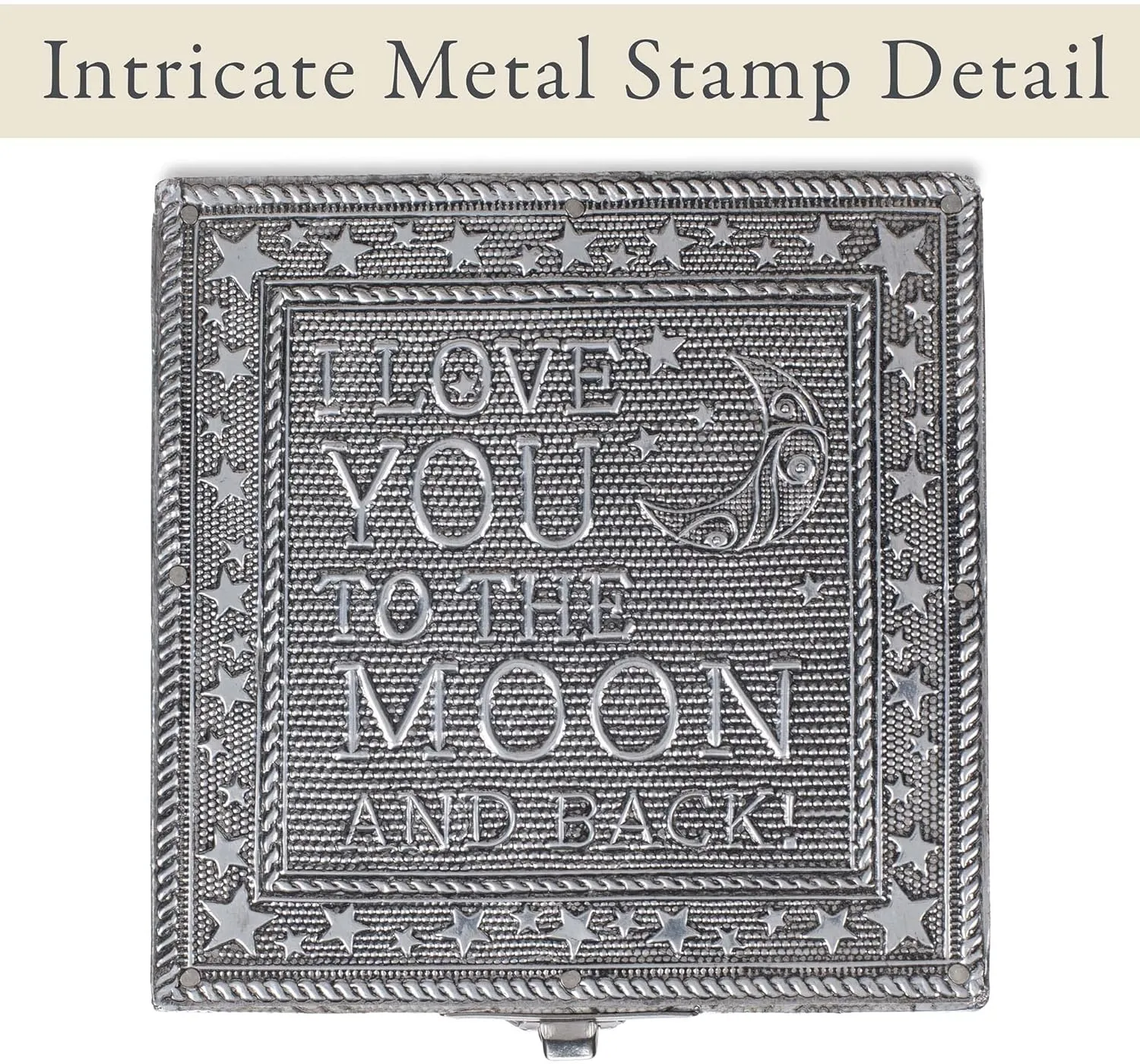 Cottage Garden I Love You to the Moon Silver Tone Metal Jewelry Keepsake Box