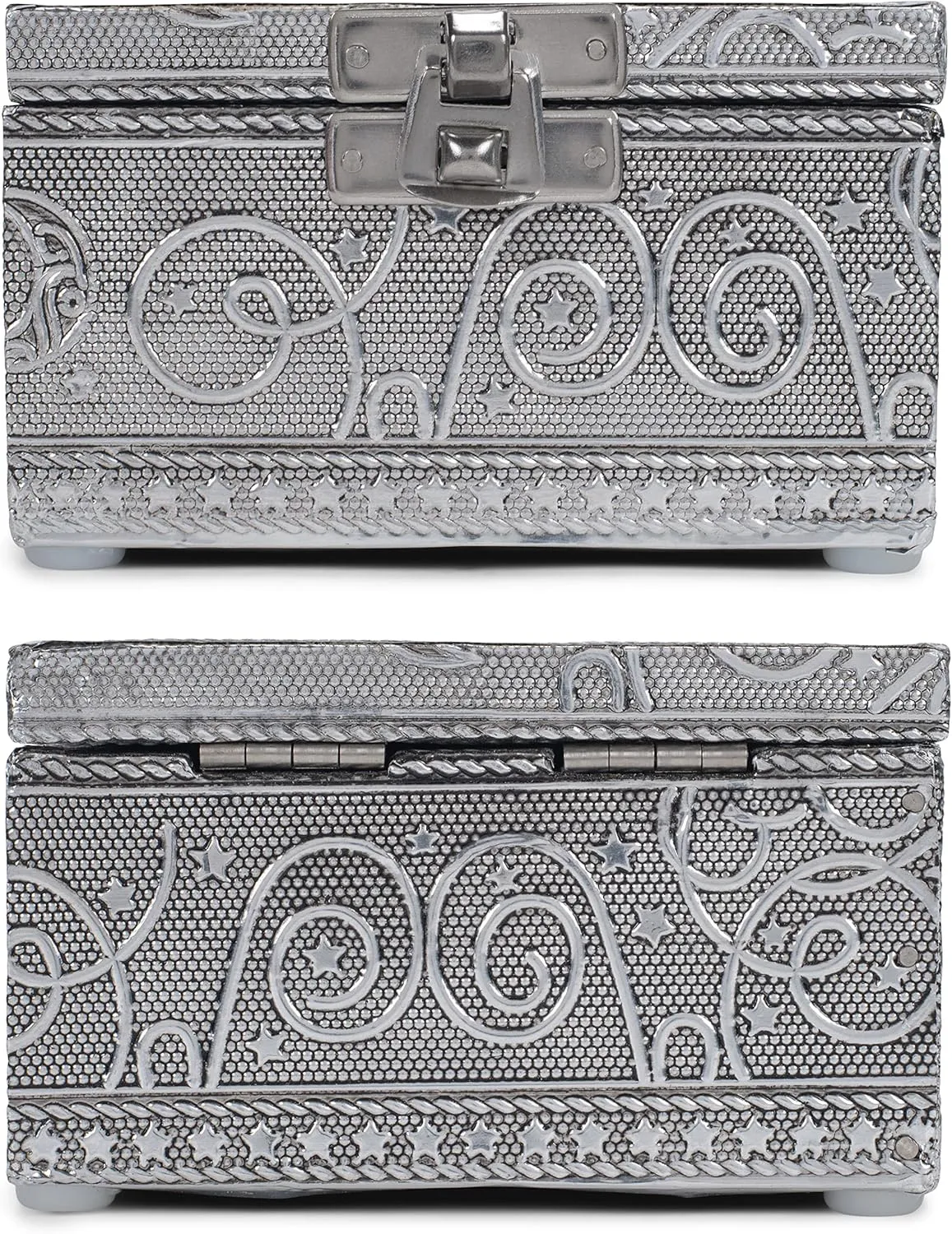 Cottage Garden I Love You to the Moon Silver Tone Metal Jewelry Keepsake Box