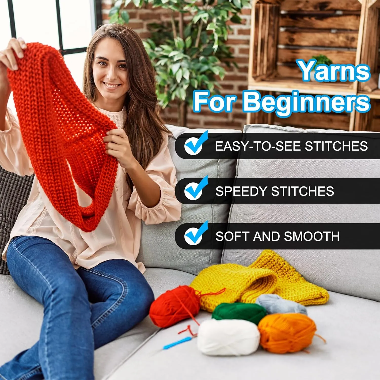 Cotton Yarn,60% Cotton and 40% Acrylic Fibers Soft Knitting Yarn [for Hand DIY Bag Cushion Crocheting Knitting Projects Home Decor], -3 Skeins/3×252yards/3×4.23oz/Dark Green