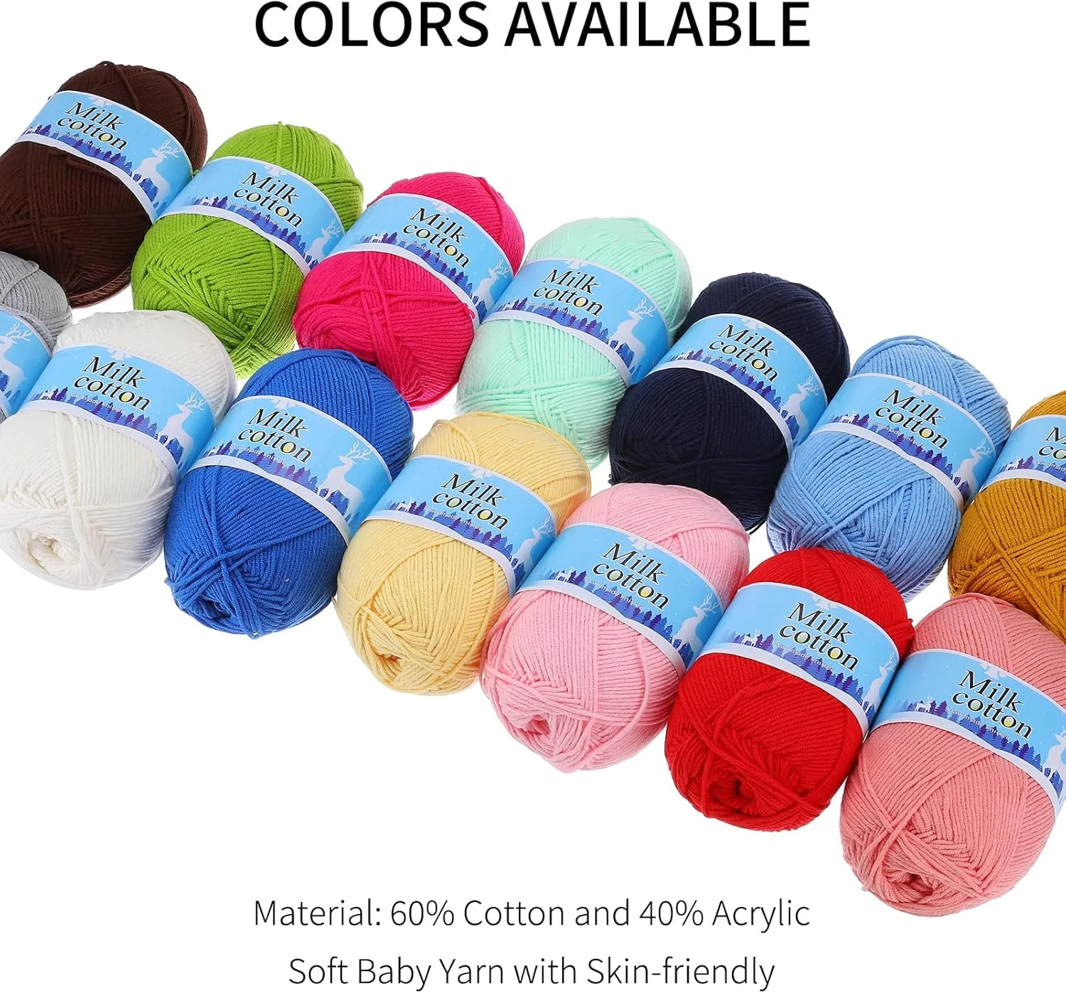 Cotton Yarn,60% Cotton and 40% Acrylic Fibers Soft Knitting Yarn [for Hand DIY Bag Cushion Crocheting Knitting Projects Home Decor], -3 Skeins/3×252yards/3×4.23oz/Dark Green