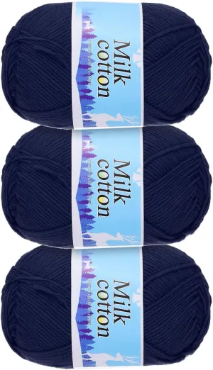 Cotton Yarn,60% Cotton and 40% Acrylic Fibers Soft Knitting Yarn [for Hand DIY Bag Cushion Crocheting Knitting Projects Home Decor], -3 Skeins/3×252yards/3×4.23oz/Dark Green