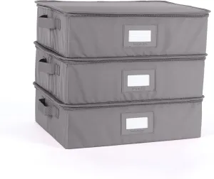 Covermates Keepsakes - Zip-Top Storage Box - Heavy Duty Polyester- Reinforced Handles - Stackable Design - Indoor Storage, Graphite