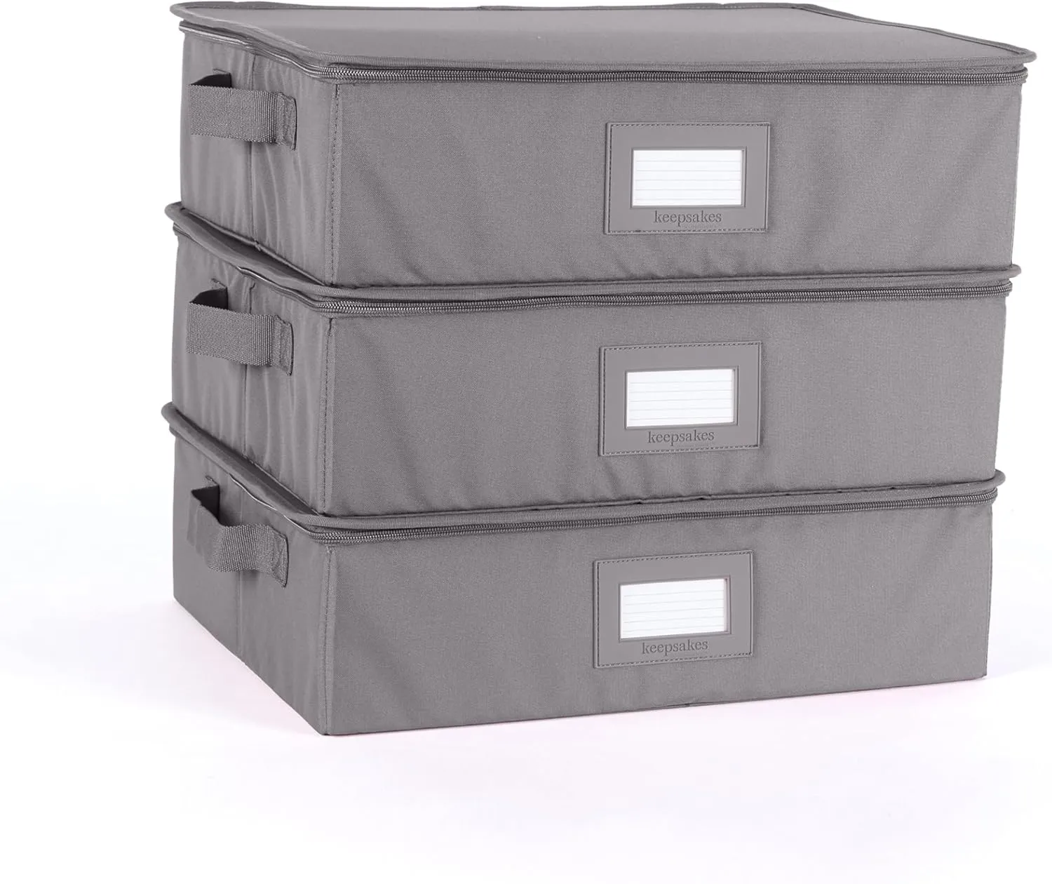 Covermates Keepsakes - Zip-Top Storage Box - Heavy Duty Polyester- Reinforced Handles - Stackable Design - Indoor Storage, Graphite