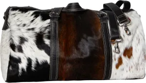 Cowhide Extra Large Duffel Bag Tricolor Cowhide Bag Travel Bag Gym Bag Weekender Overnight Bag (Multi Color), COW-001