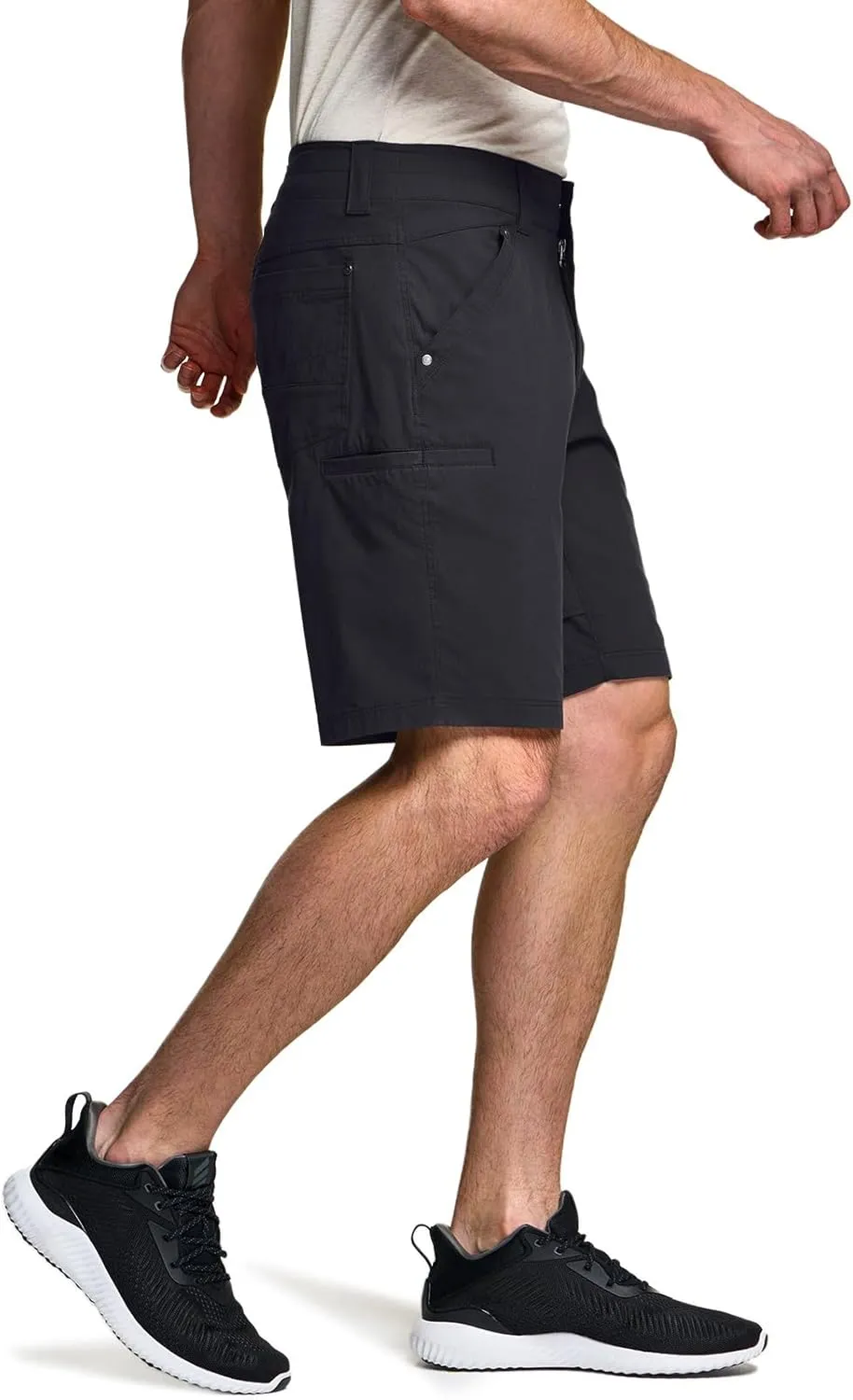 CQR Men's Stretch Utility Shorts, Lightweight Quick Dry Casual Shorts, Hiking Golf Cargo Shorts with Zipper Pockets