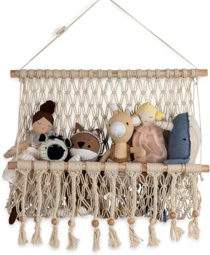 Crane Baby Macrame Hanging Storage Bin for Nursery Boho Baby DéCor Organizer Sturdy and Stylish Bohemian Macrame Nursery Decor