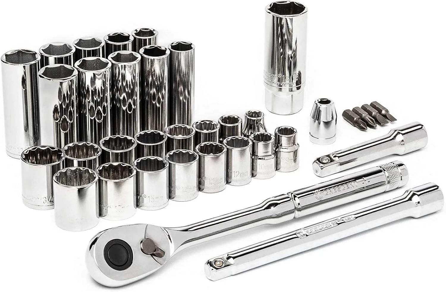 Crescent 35 Piece 3/8" Drive 6 and 12 Point Standard & Deep SAE/Metric Mechanics Tool Set - CTK35