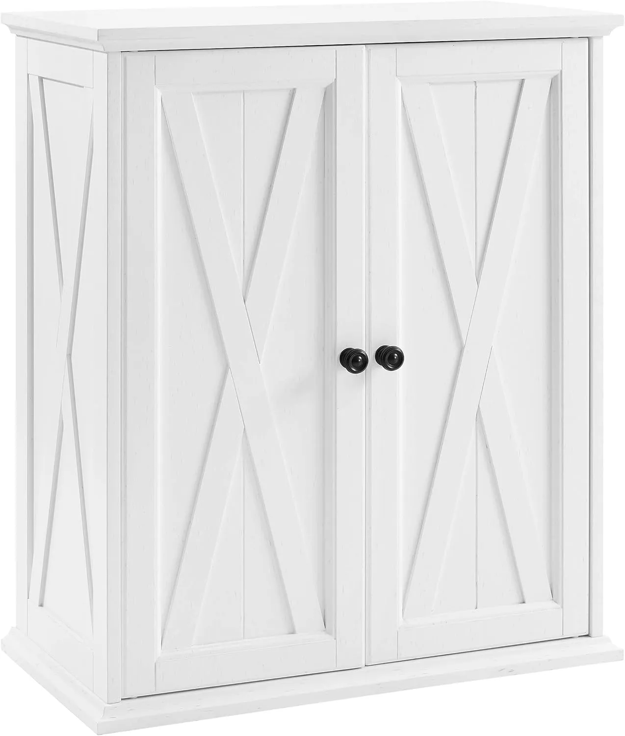 Crosley Furniture Clifton Stackable Pantry Storage Cabinet with Shelves, Kitchen, Dining, or Laundry Room, Distressed White