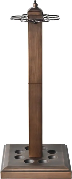 CROWN ME Pool Stick Holder Billiard Cue Rack Holds 8 Sticks Floor Stand metal billiard cue rack, pool cue holder-Finish Bronze