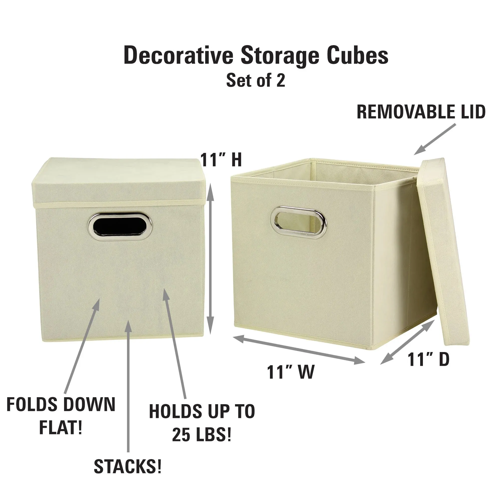 Cube Set with Lids, 2Pk, Natural