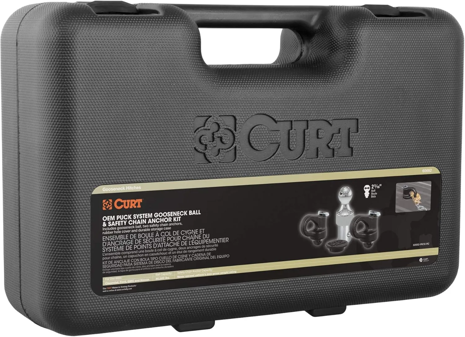 CURT 60692 OEM Puck System Gooseneck Hitch Kit, 30K, 2-5/16-In Ball, Fits Select Silverado, Sierra 2500, 3500 HD, F-250, F-350, Nissan Titan XD