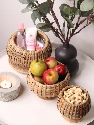 Curvy Cane Basket, Set of 3