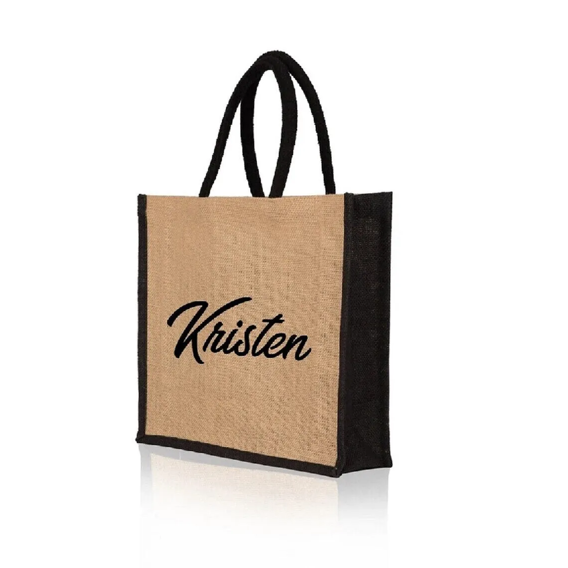 Custom Name Jute Tote Bag
