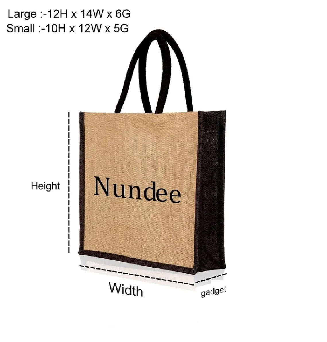 Custom Name Jute Tote Bag