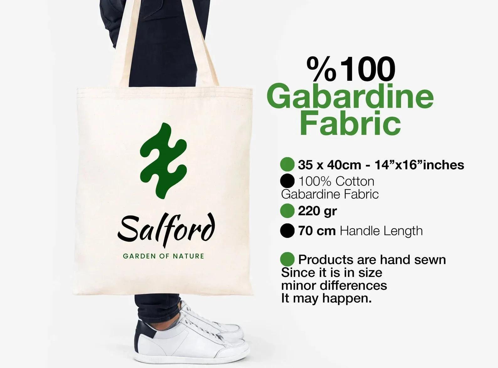 Custom Tote Bags With Your Logo - W: 14" x H: 16" - 8 Oz - Photo or Text Print