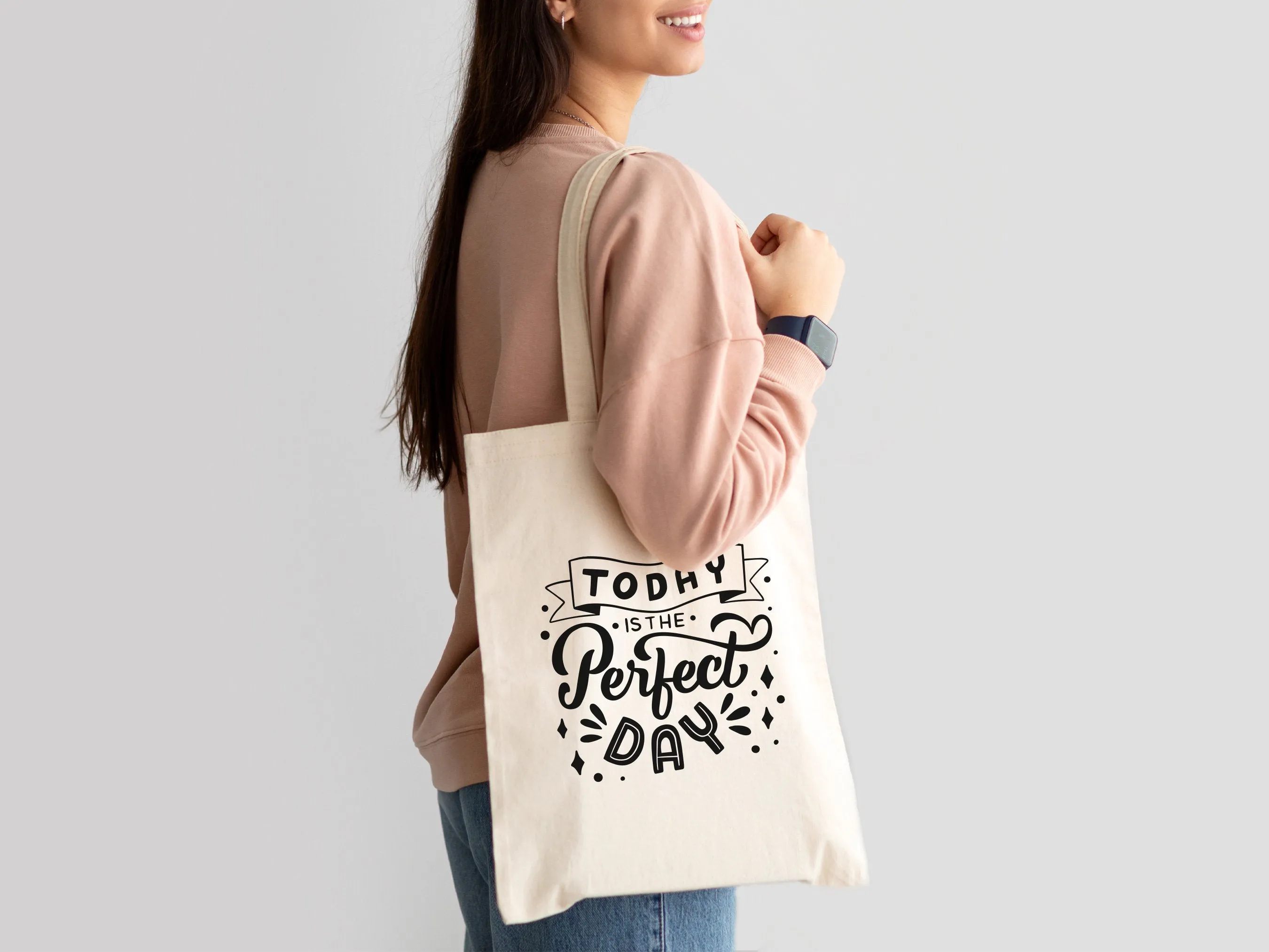 Custom Tote Bags With Your Logo - W: 14" x H: 16" - 8 Oz - Photo or Text Print