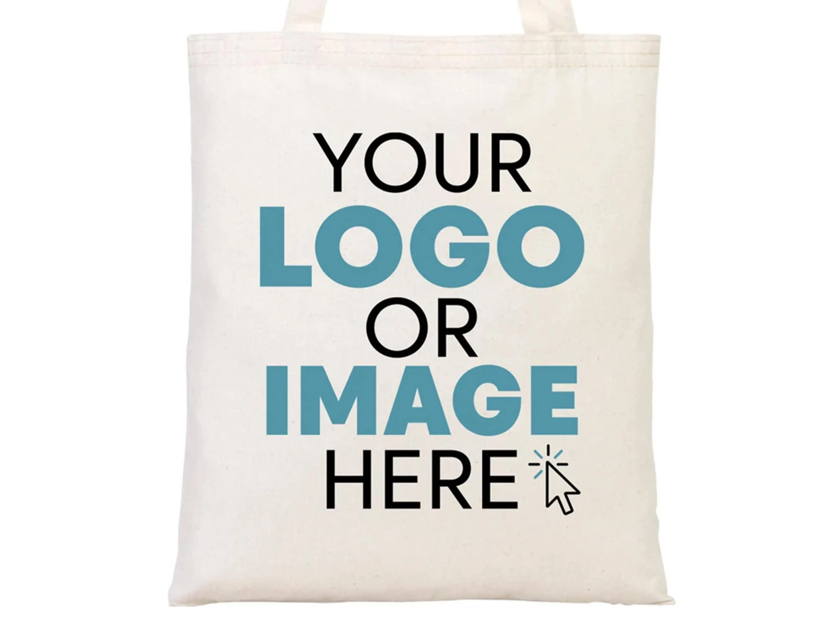 Custom Tote Bags With Your Logo - W: 14" x H: 16" - 8 Oz - Photo or Text Print