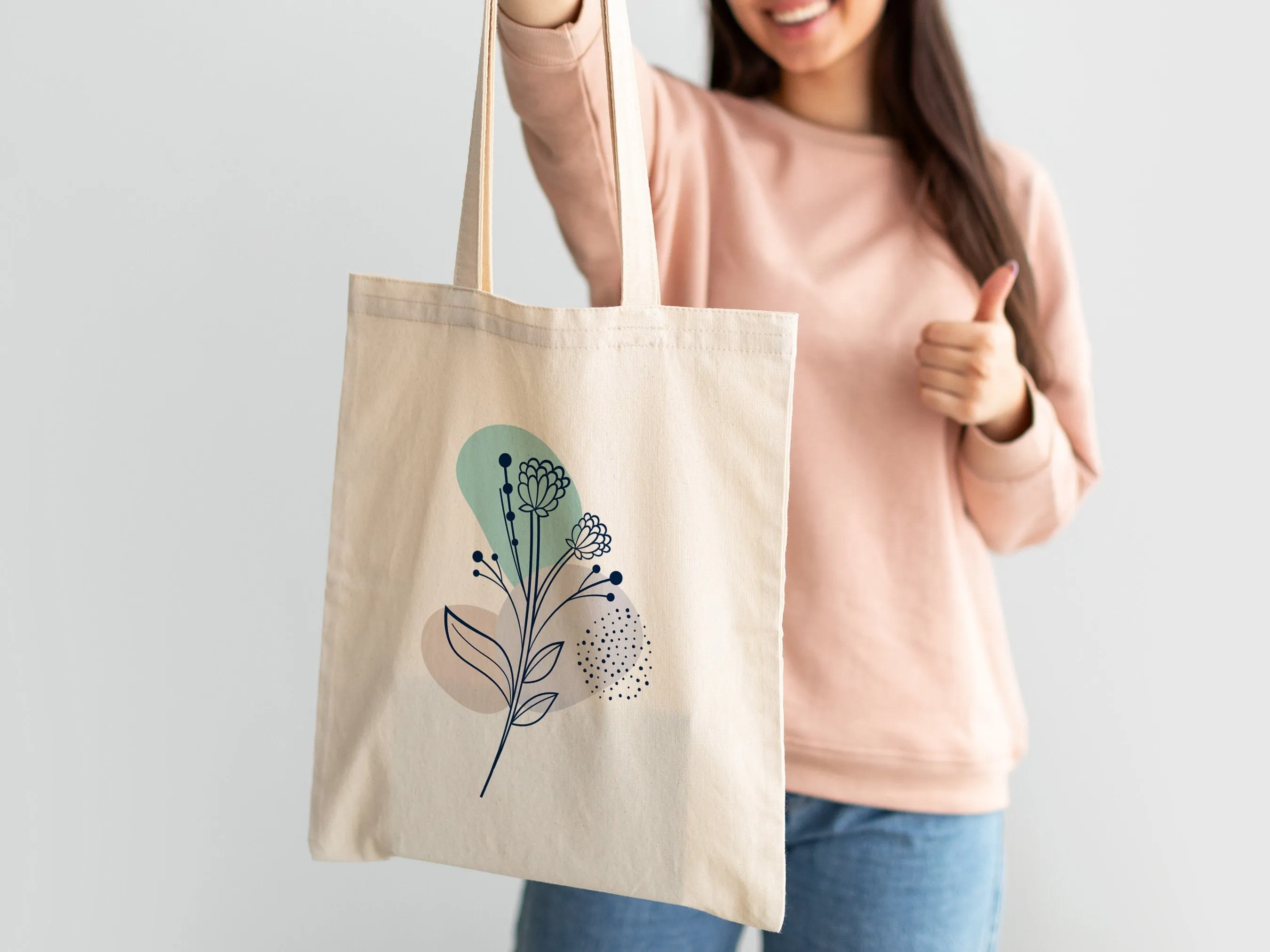 Custom Tote Bags With Your Logo - W: 14" x H: 16" - 8 Oz - Photo or Text Print