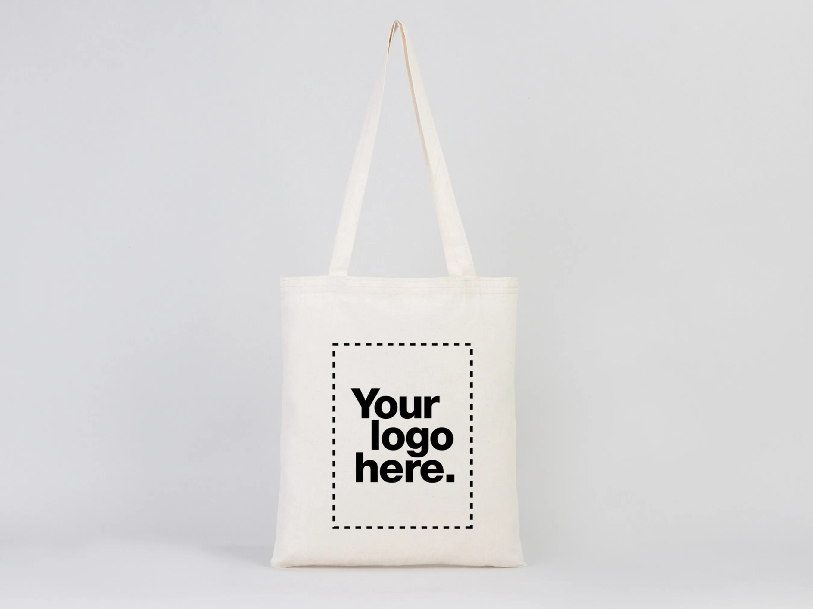 Custom Tote Bags With Your Logo - W: 14" x H: 16" - 8 Oz - Photo or Text Print