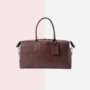 Dark Tan Full-Grain Leather Travel Bag
