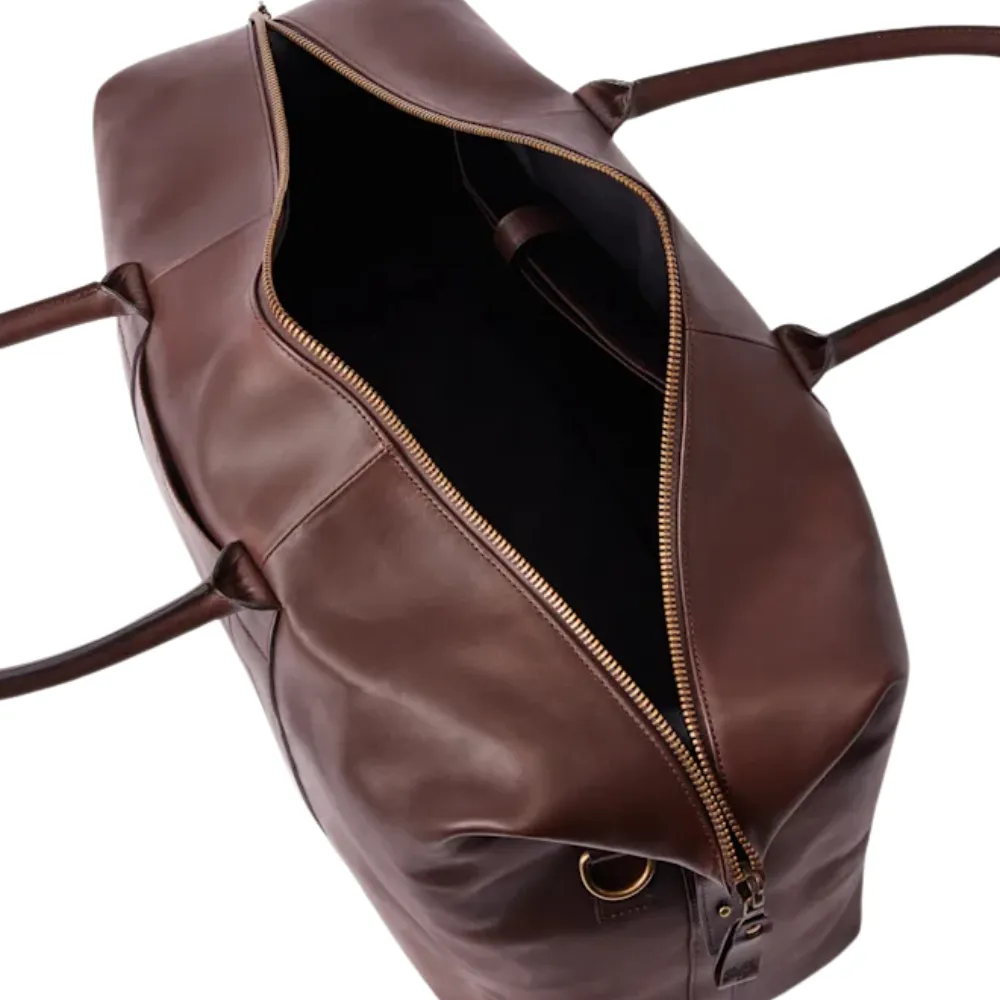 Dark Tan Full-Grain Leather Travel Bag