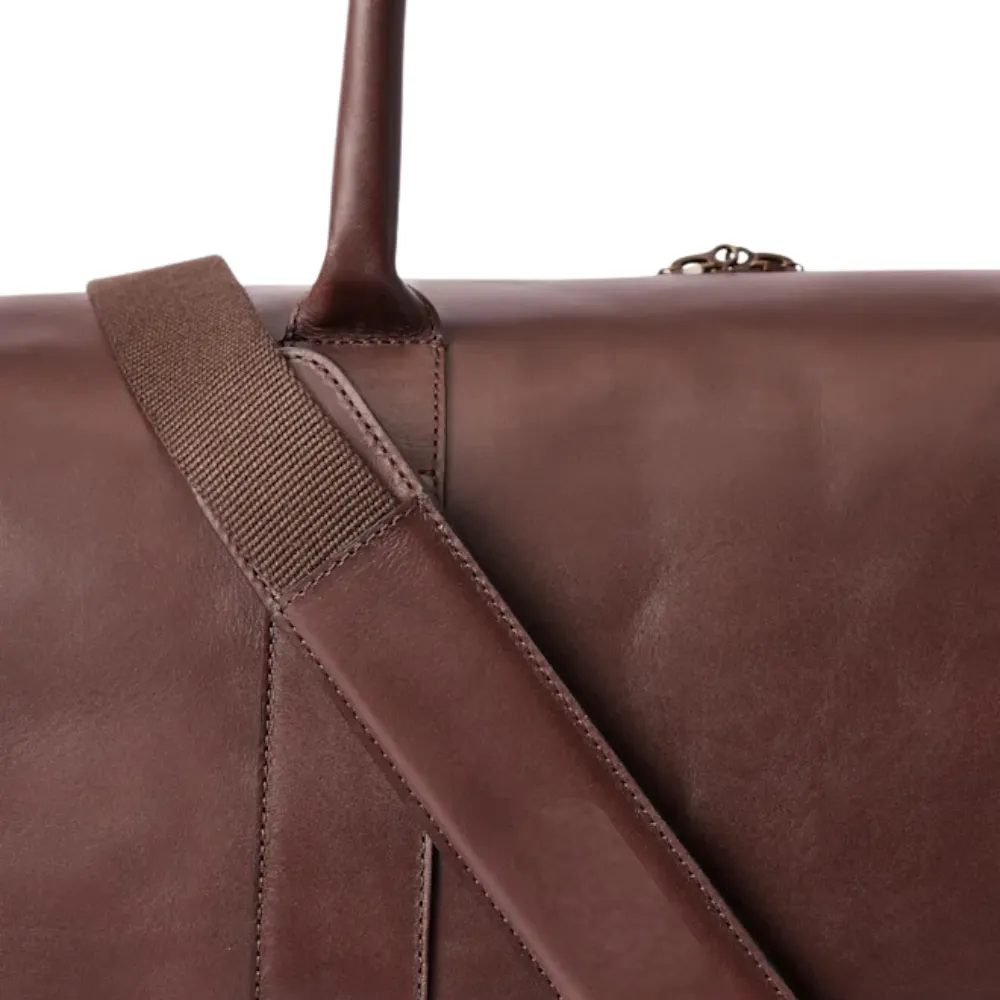 Dark Tan Full-Grain Leather Travel Bag