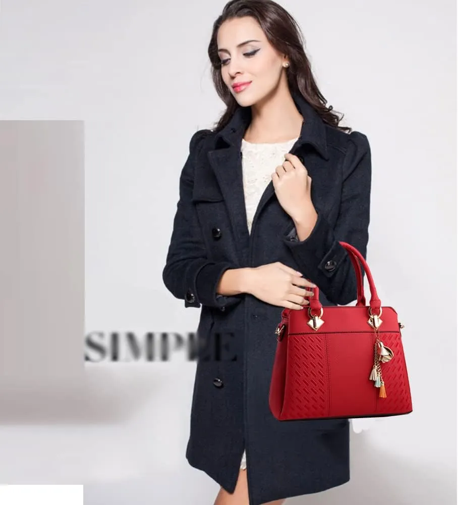 Dayfine Handbags for Women Top Handle Purse Faux Leather Satchel Bags Stylish Tote Bags Shoulder Crossbody Bag Ladies Handbag