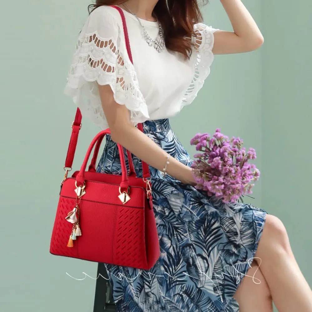 Dayfine Handbags for Women Top Handle Purse Faux Leather Satchel Bags Stylish Tote Bags Shoulder Crossbody Bag Ladies Handbag