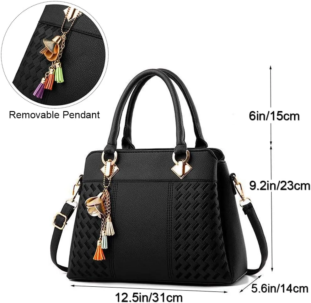 Dayfine Handbags for Women Top Handle Purse Faux Leather Satchel Bags Stylish Tote Bags Shoulder Crossbody Bag Ladies Handbag