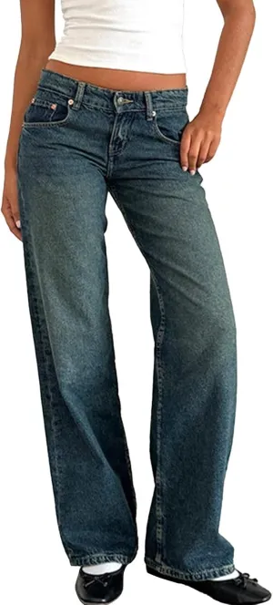 Denim Sweatpants Jeans for Women Boyfriend High Waited Baggy Wide Leg Jeans Y2k Streetwear Loose Denim Pants Pocket
